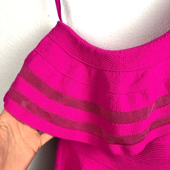 Ted Baker London pink one shoulder ruffle dress - Picture 3 of 6